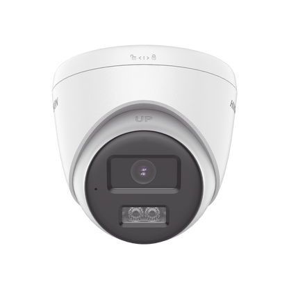 [Audio Bidireccional + Dual Light + ColorVu] Turret TURBOHD 2 Megapixel (1080p) / Lente 2.8 mm / 40 mts IR EXIR + 40 mts Luz Blanca / Micrófono y Bocina Integrado / Exterior IP67 / dWDR