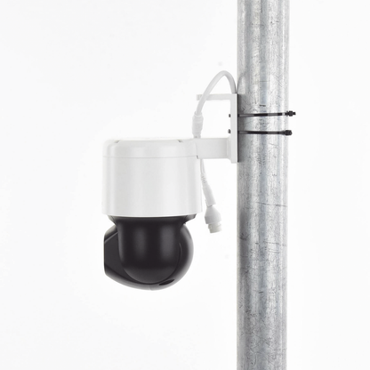 Domo PT IP 4 Megapixel / Lente 4 mm  / Luz Blanca 30 mts / dWDR  / PoE / IP66 / Micrófono y Bocina Interconstruido / Micro SD / Incluye Montaje de Pared y Techo