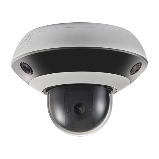 Mini Domo Panovu 2 Megapixel / 1 PTZ 4X Zoom + 3 Lentes PanorÃ¡micos 360Â° / H.265 / 10 mts IR / Uso en Interior / dWDR / Soporta microSD