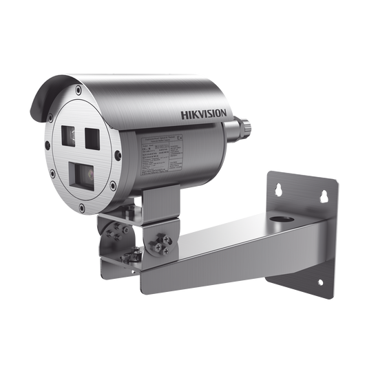 Bala IP Térmica Dual / Termico 4.4 mm (384 X 288) + Óptico 2 mm (4 MP) / Termométrica / Detección de Temperatura / IP68 / 30 mts IR / Antiexplosión / Anticorrosión
