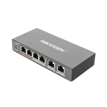 Switch PoE+ / No Administrable / 3 Puertos 10/100 Mbps 802.3 af/at (30 W) + 1 Puerto 10/100 Mbps Hi-PoE (60 W) / 2 Puertos 10/100 Mbps Uplink / Modo Extendido hasta 300 Metros / 60 W