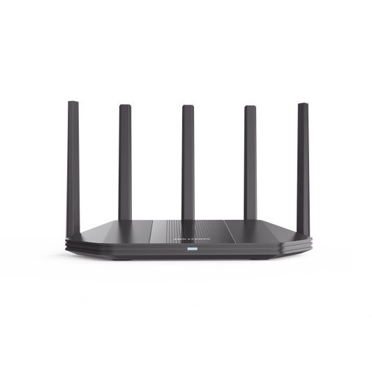 Router Inalámbrico / Wifi 6 / Hasta 1800 Mbps / Doble Banda AC (2.4 GHz y 5 GHz) / 4 Puertos 1000 Mbps /  4 Antenas Omnidireccional / Interior / Beamforming Optimizado