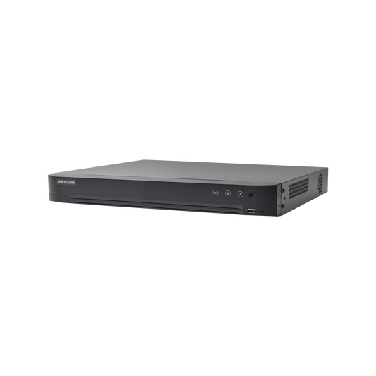 DVR 4 Megapixel / 16 Canales TURBOHD + 8 Canales IP / 1 Bahías de Disco Duro / 1 Canal de Audio / Salida de Vídeo en 4K