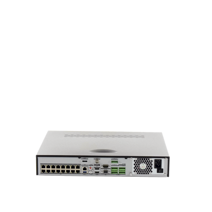 [Doble Poder de Decodificación] NVR 32 Megapixel (8K) / 16 Canales IP / 16 Puertos PoE+ / AcuSense / ANPR / Conteo de Personas / Heat Map / 4 Bahías de Disco Duro  / HDMI en 8K / Soporta POS / Alarmas I/O / Smart  Search