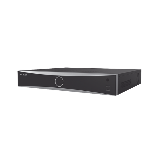 NVR 12 Megapixel (4K) / 32 canales IP / AcuSense (Evita Falsas Alarmas) / Reconocimiento Facial / 4 Bahías de Disco Duro /  HDMI en 4K / Alarmas I/O