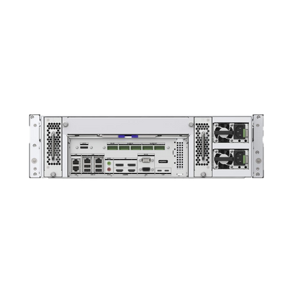 NVR 32 Megapixel (8K) / 128 canales IP / 16 Bahías de Disco Duro / 4 Puertos de Red / Soporta RAID con Hot Swap / Fuente Redundante / NVR de Alto Desempeño