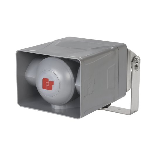 Altavoz No Amplificado 100 W, 25/70 Vrms, Volumen 120 dBa Tono, para zonas peligrosas Clase I Div 2 Grupos A-D, grado de protección NEMA 4X Exterior, Montaje para Pared, Techo y/o Poste