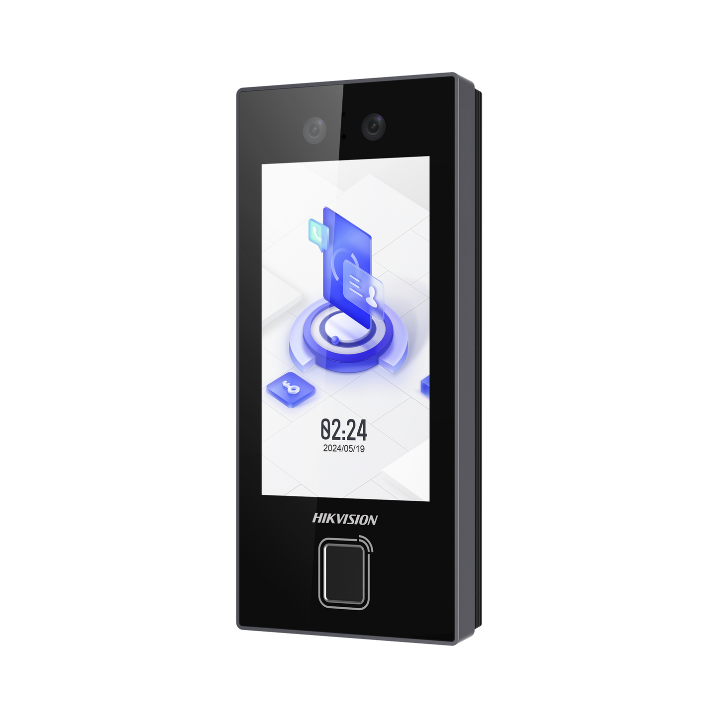 Terminal Facial Min Moe con LECTOR DE HUELLAS y Tarjetas MIFARE / 3000 Rostros / 3000 Huellas / Pantalla 4.5" / Administrable en la Nube con Hik-Connect Teams  / Exterior IP65  / PoE / WiFi