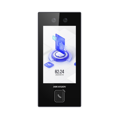 Terminal Facial Min Moe con BOTON DE LLAMADA FÍSICO / 3000 Rostros / Pantalla 4.5" / Administrable en la Nube con Hik-Connect Teams / Exterior IP65 / PoE / WiFi / HIK-IA / SIP Estandar