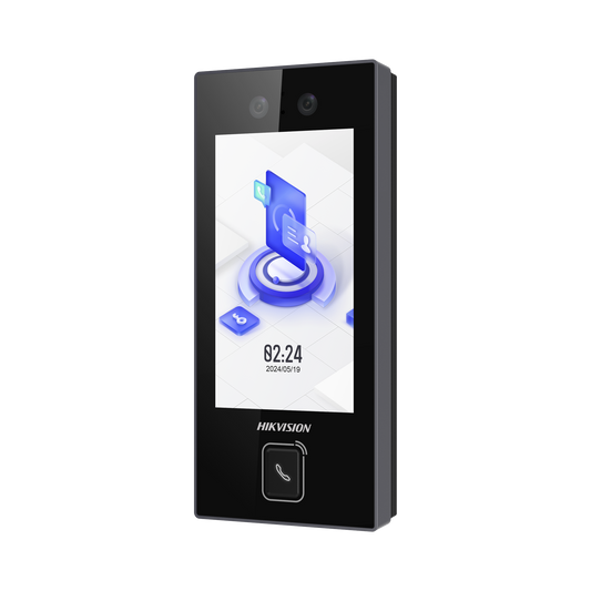 Terminal Facial Min Moe con BOTON DE LLAMADA FÍSICO / 3000 Rostros / Pantalla 4.5" / Administrable en la Nube con Hik-Connect Teams / Exterior IP65 / PoE / WiFi