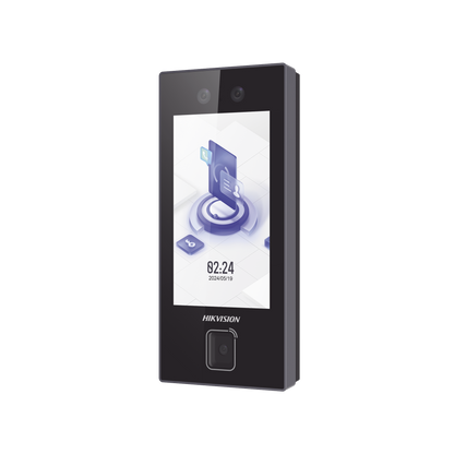 Terminal Facial Min Moe con LECTOR DE QRs FISICO Ultra Rápido  y Tarjetas MIFARE / 3000 Rostros / Pantalla 4.5" / Administrable en la Nube con HikConnect Teams  / Exterior IP65  / PoE / WiFi / HIK-IA / SIP Estandar