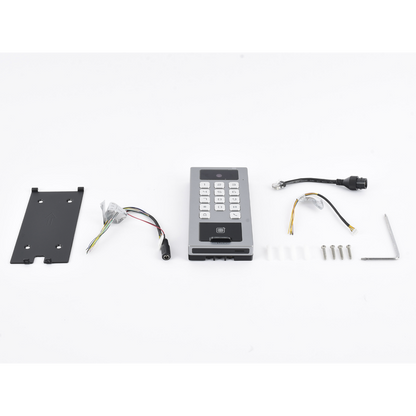 Terminal de Control de Acceso / Videoportero Multiapartamento Llamada a App / Teclado / Exterior Antivandálico IP65 & IK09 / Huella, Tarjeta, Código QR, PIN o App Hik-Connect  / Cámara 2 MP compatible con NVRs