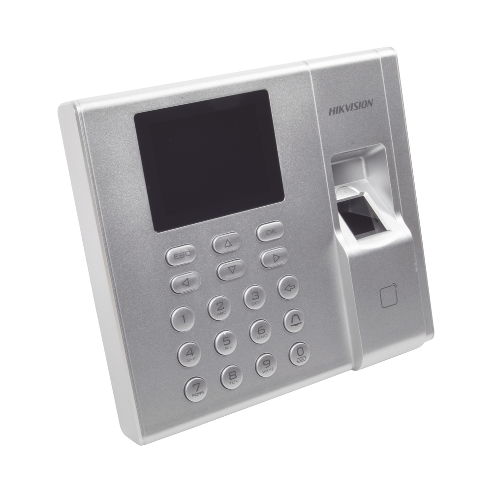 Terminal de Control de Acceso y Asistencia compatible con APP Hik-Connect (P2P) / Lectura de Huella y de Tarjetas EM / Soporta hasta 1000 Huellas / Relevador para Chapa / Software iVMS4200