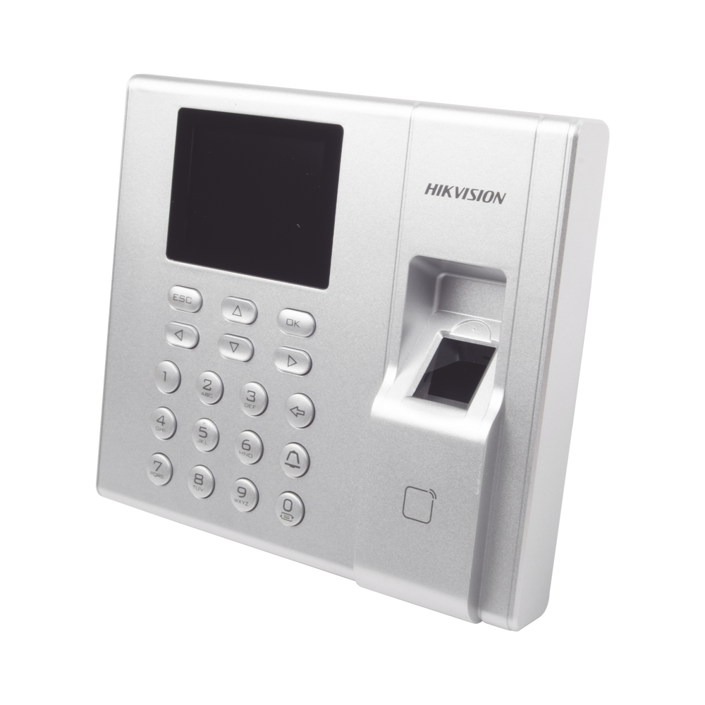 Terminal de Control de Acceso y Asistencia compatible con APP Hik-Connect (P2P) / Lectura de Huella y de Tarjetas EM / Soporta hasta 1000 Huellas / Relevador para Chapa / Software iVMS4200