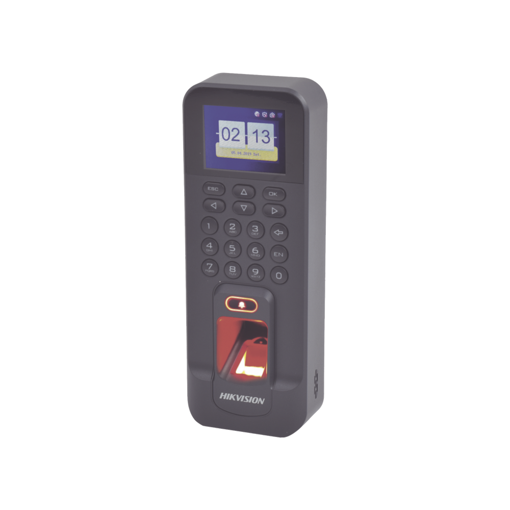 Biométrico WiFi de Acceso y Asistencia Compatible con APP Hik-Connect (P2P) / Soporta Biometrico Esclavo RS-485 / Lectura de Huella y Tarjetas EM / TCP/IP / 150,000 Eventos / Relevador para Chapa y Reportes de Asistencia