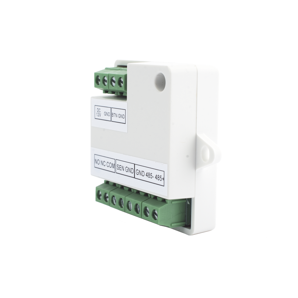 Módulo Seguro para Instalaciones SEGURAS en Controles de Acceso HIKVISION / Compatible con Biometricos Faciales Min Moe / Conexión RS-485  /  Soporta Botón de Salida y Chapa