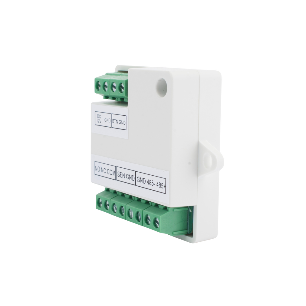 Módulo Seguro para Instalaciones SEGURAS en Controles de Acceso HIKVISION / Compatible con Biometricos Faciales Min Moe / Conexión RS-485  /  Soporta Botón de Salida y Chapa