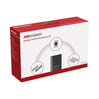 Kit HIKVISION para para Control de Acceso / Fuente 12 Vcd 2 A + Botón de Salida + Chapa Magnética 600 Lbs / Para Instalación de Control de Acceso Autónomo (Facial Min Moe, Teclados, Lectores de Huella, Etc...)