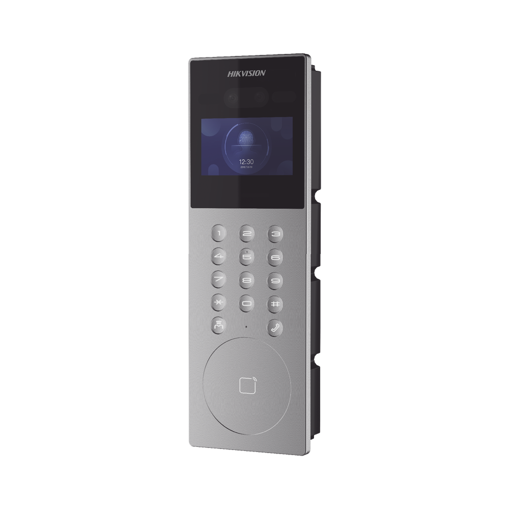 Videoportero IP Multiapartamento con Reconocimiento Facial / Llamada a App HikConnect (requiere monitor) / Protección IP65 / Apertura por Rostro, Tarjeta o App