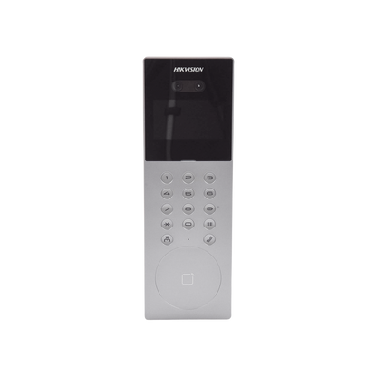 Videoportero IP Multiapartamento con Reconocimiento Facial / Llamada a App HikConnect (requiere monitor) / Protección IP65 / Apertura por Rostro, Tarjeta o App