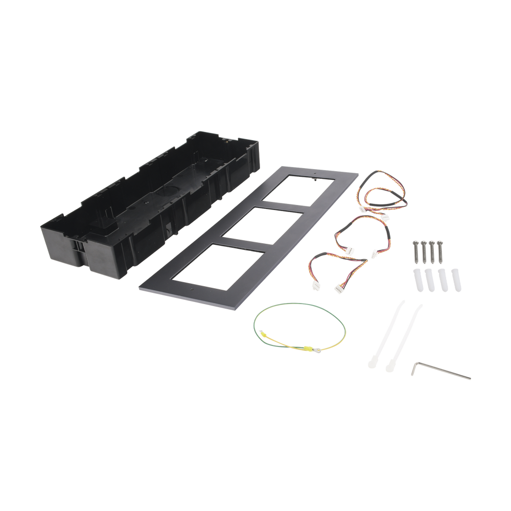 Base de 3 Espacios para EMPOTRAR Módulos de Videoporteros Hikvision
