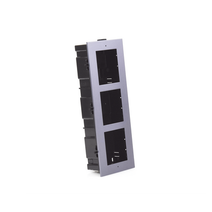 Base de 3 Espacios para EMPOTRAR Módulos de Videoporteros Hikvision
