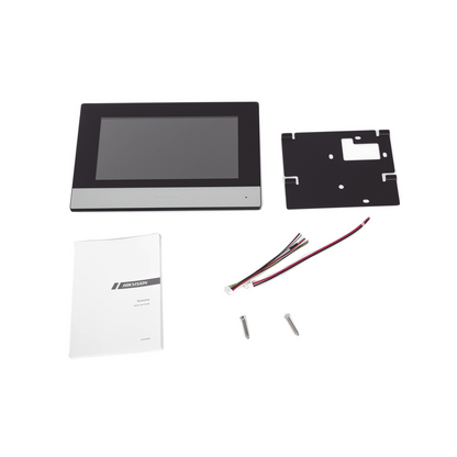 Monitor Hibrido IP WiFi Touch Screen 7" para DS-KIS303P / Vídeo en Vivo / PoE Estándar / Apertura Remota / Llamada Entre Monitores / Audio de dos vías / Policarbonato