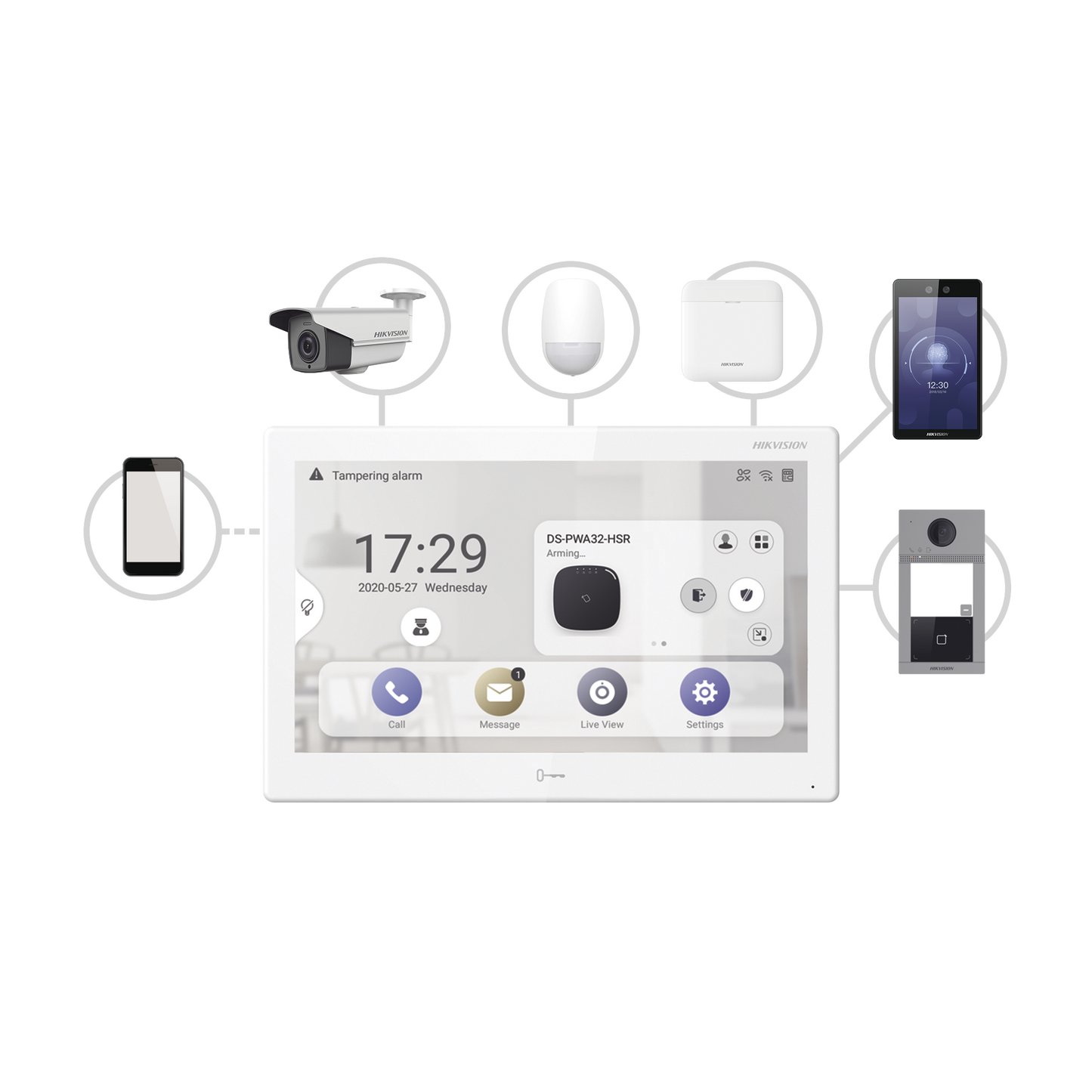 Monitor Touch IP / WiFi / ANDROID 10.1" / Integración con Videoporteros IP, CCTV, Panel de Alarma AXPRO y Biométricos de Acceso  / Vídeo en Vivo / PoE Estándar / Apertura Remota