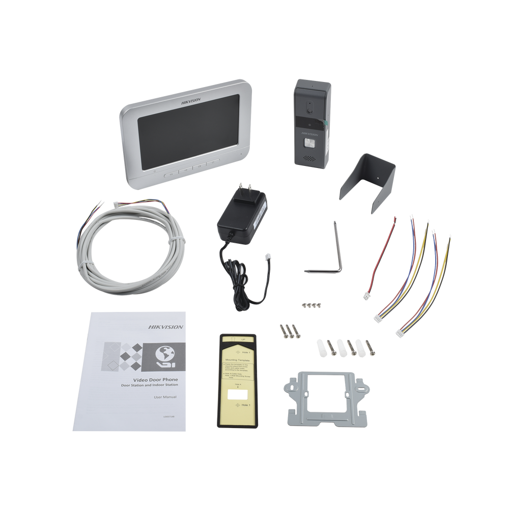 Kit de Videoportero Analógico con Pantalla LCD a Color de 7" / Frente de Calle para Exterior IP65 / Salida de Relevador