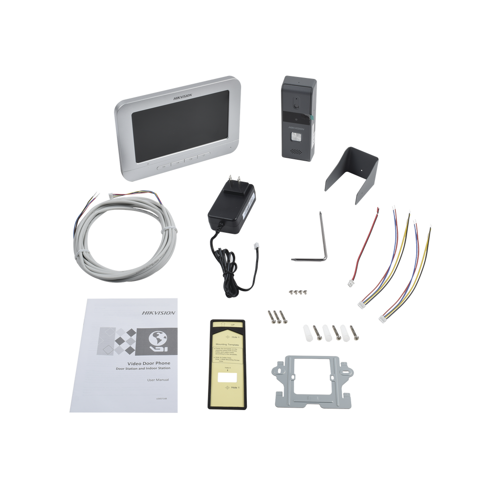 Kit de Videoportero Analógico con Pantalla LCD a Color de 7" / Frente de Calle para Exterior IP65 / Salida de Relevador
