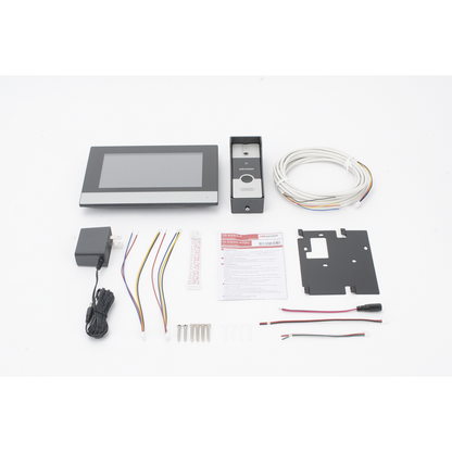 Kit de Videoportero Híbrido de Plastico / IP a 4 Hilos con Función de Llamada a App Hik-Connect / Monitor se Conecta a Internet por Cable o WiFi y por 4 Hilos al Frente de Calle / Expandible a Mas Equipos