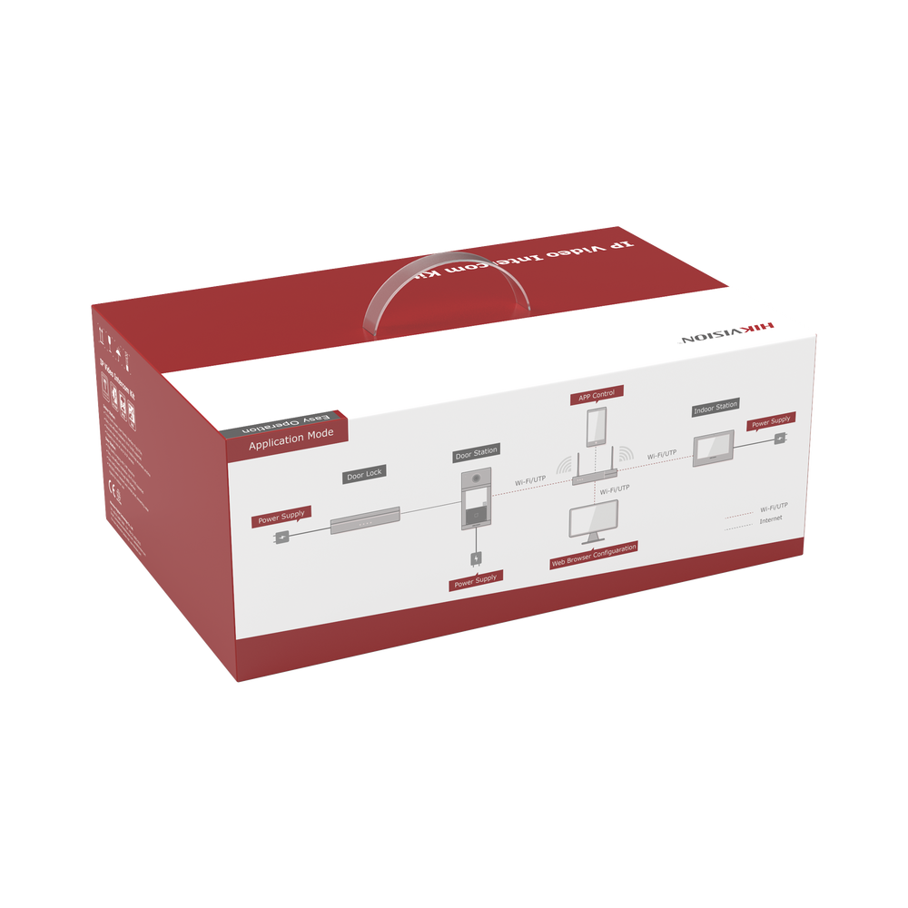 Kit de Videoportero IP (Frente de Calle + Monitor + Memoria MicroSD) / Llamada y Apertura Remota desde App Hik-Connect / Soporta 2 Puertas / Apertura con Tarjeta MIFARE
