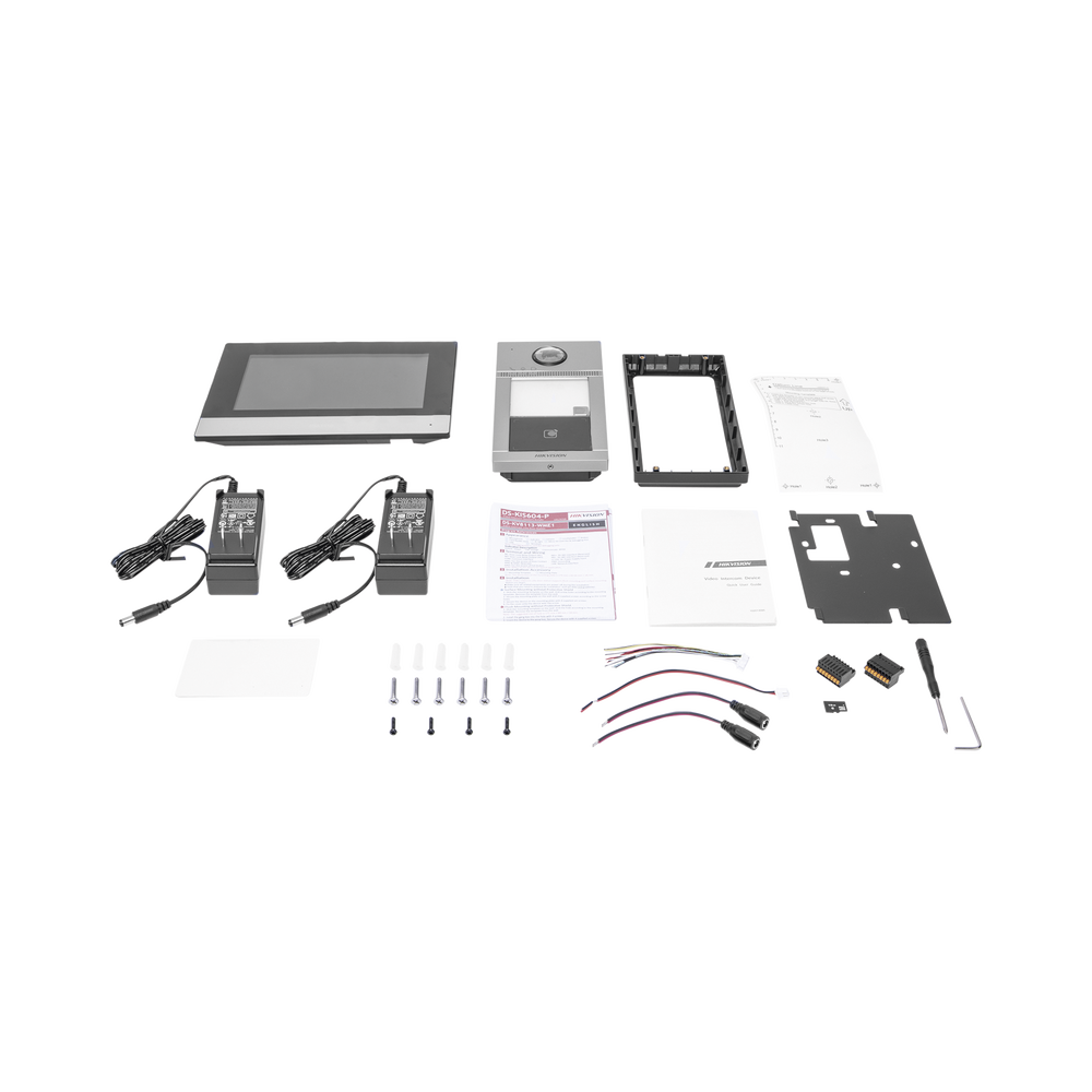 Kit de Videoportero IP (Frente de Calle + Monitor + Memoria MicroSD) / Llamada y Apertura Remota desde App Hik-Connect / Soporta 2 Puertas / Apertura con Tarjeta MIFARE