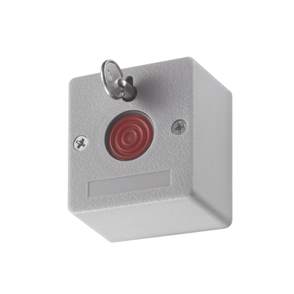 Botón de Pánico Cableado / Compatible con Cualquier Panel de Alarma / LLave de Seguridad / NA/NC / Material Retardante al Fuego (ABS)