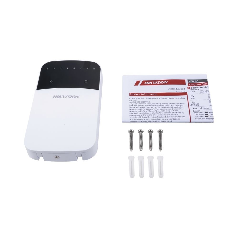 Teclado de LEDs / Cableado / 8 Zonas / Compatible con Panel Hibrido Hikvision DS-PHA64-W4P y DS-PHA64-W4P2