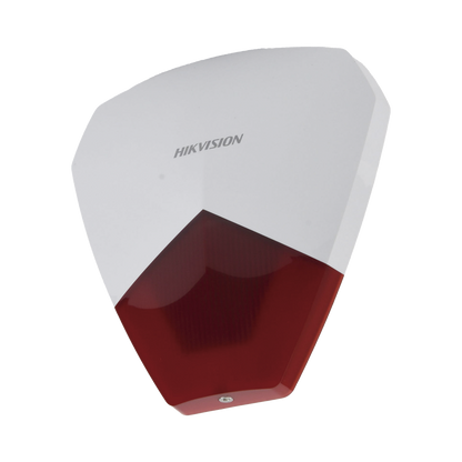 Sirena Estrobo Cableada Hikvision / Ideal para cualquier Panel de Alarma / Roja / 105 dB / Protección IP54