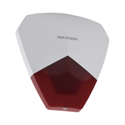 Sirena Estrobo Cableada Hikvision / Ideal para cualquier Panel de Alarma / Roja / 105 dB / Protección IP54