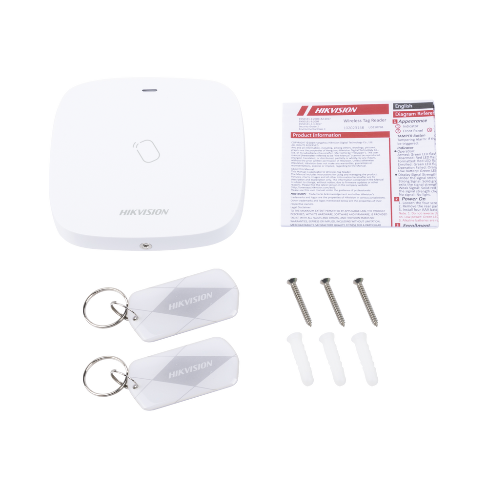 (AX HUB) Lector de Tag Inalámbrico para Panel de Alarma HIKVISION / Exterior IP65 / Permite Armar y Desarmar
