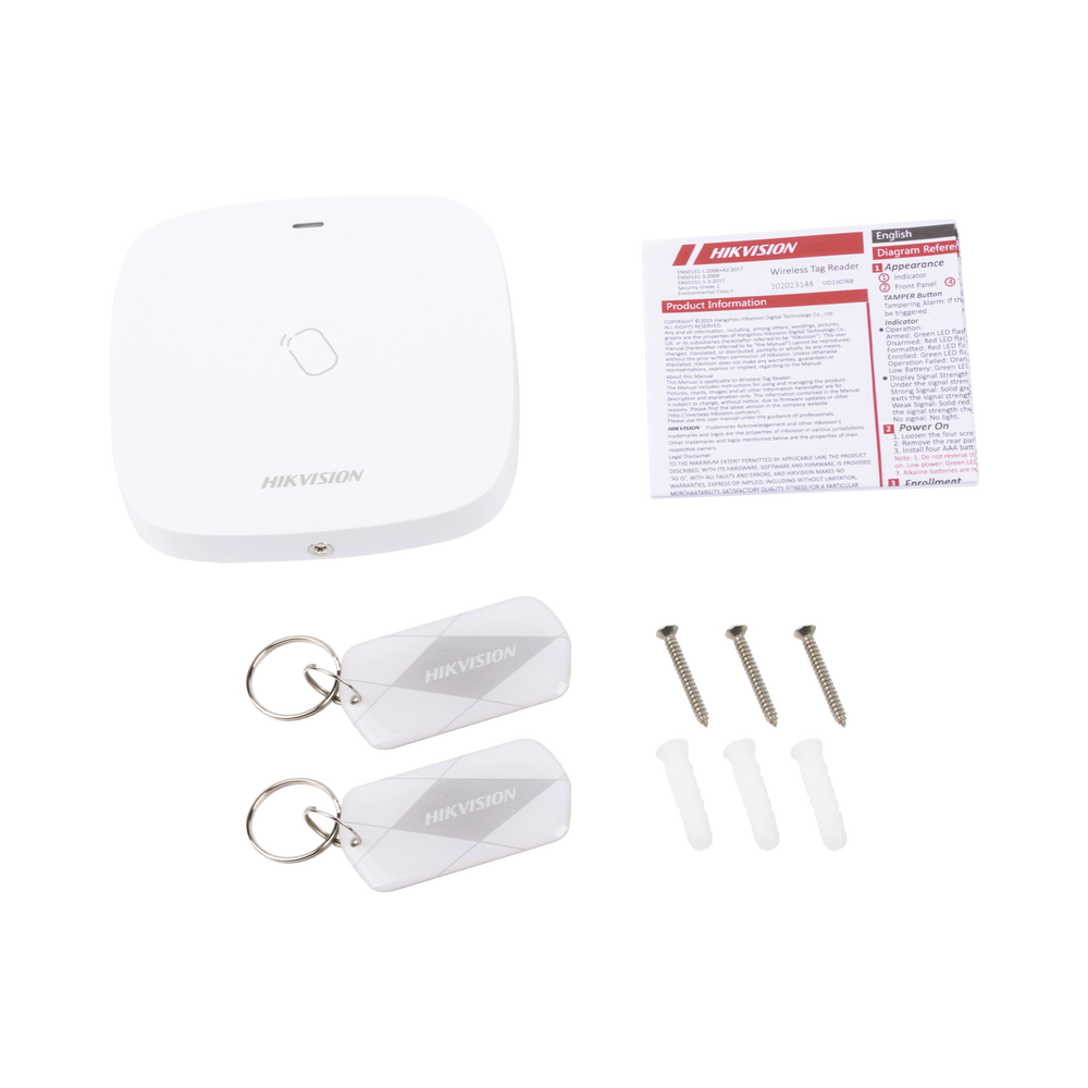 (AX HUB) Lector de Tag Inalámbrico para Panel de Alarma HIKVISION / Exterior IP65 / Permite Armar y Desarmar