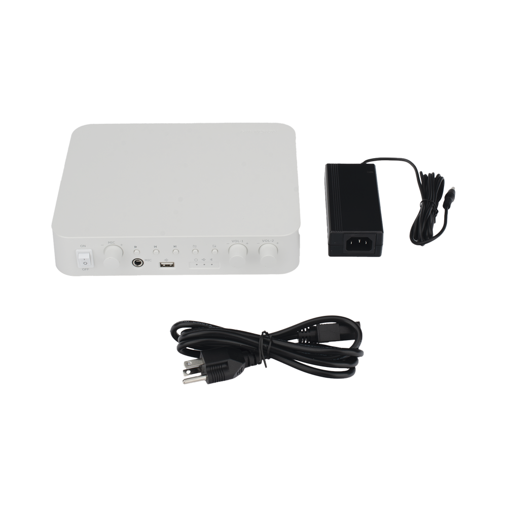 Amplificador | Bluetooth | 2 Canales con Control de volumen Independiente | 30 W por Canal | Salida 4-8 &Omega; x 2 | 100V COM x 2 | Una Zona | Música Ambiental