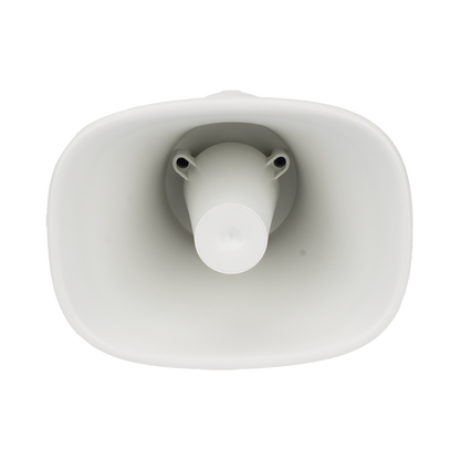 Bocina (Altavoz IP ) | Tipo Trompeta | 25 Watts | 24VCD | Exterior IP67 | Metal | Entrada de alarma | Voceo en tiempo real | Calendarización de audios | Síntesis de Voz (TTS)