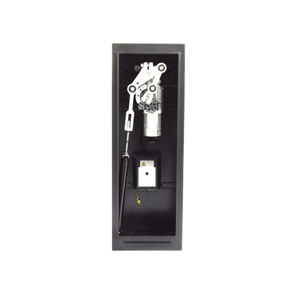 Barrera Vehicular DERECHA / Brazo Incluido Ajustable de 2 a 4 mts / Apertura en 3 Segundos / Incluye Banda Protectora Antigolpe de Vehiculos / Protección IP54 / Compatible con Cualquier Control de Acceso