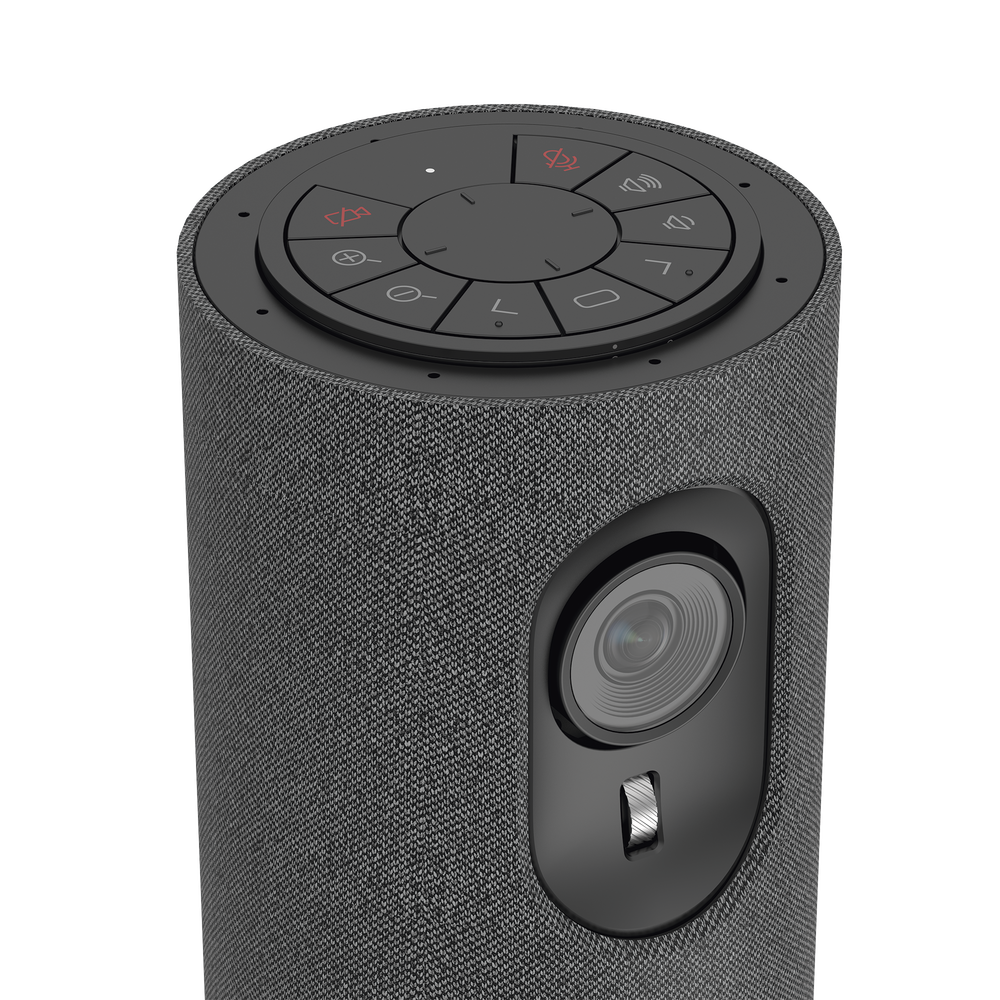 Cámara de Videoconferencia Portátil / Resolución de 2 Megapixel (Full HD) / 4 Micrófonos / Altavoz 5 W / Conexión USB / Control Remoto / Plug and Play  / Movimiento PTZ