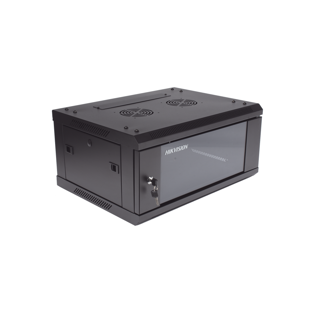 Gabinete para Montaje en Pared - Piso / Puerta de Cristal Templado / Cuerpo Fijo / 4 Unidades de Rack / 19" / Fabricado en Acero