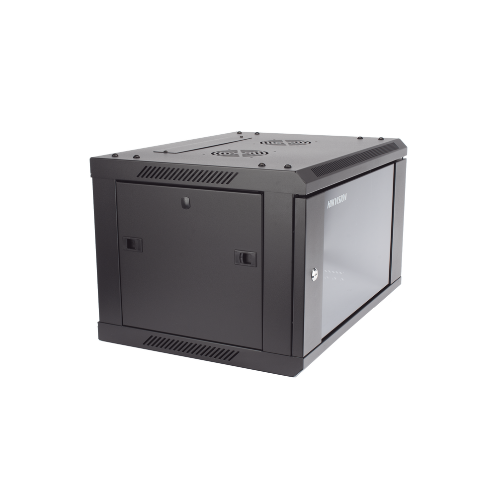 Gabinete para Montaje en Pared - Piso / Puerta de Cristal Templado / Cuerpo Fijo / 6 Unidades de Rack / 19" / Fabricado en Acero