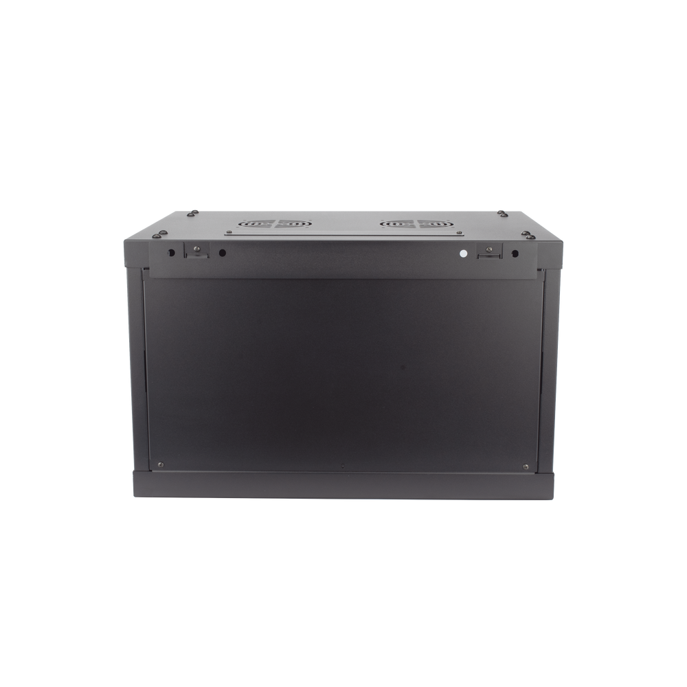 Gabinete para Montaje en Pared - Piso / Puerta de Cristal Templado / Cuerpo Fijo / 6 Unidades de Rack / 19" / Fabricado en Acero