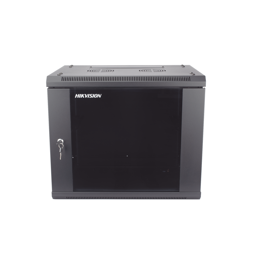 Gabinete para Montaje en Pared - Piso / Puerta de Cristal Templado / Cuerpo Fijo / 9 Unidades de Rack / 19" / Fabricado en Acero