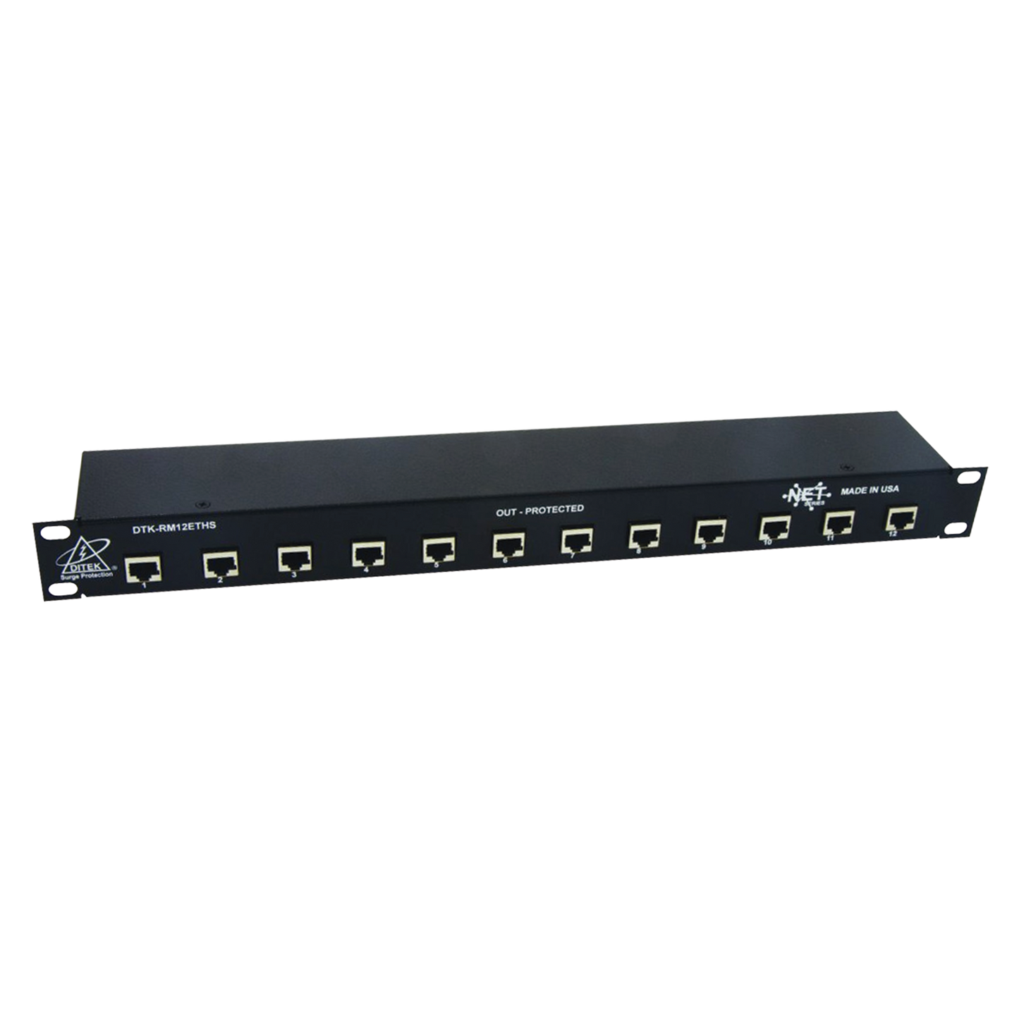 Protector de puertos IP de 12 Canales para uso en CAT5e, CAT6 y CAT6A.