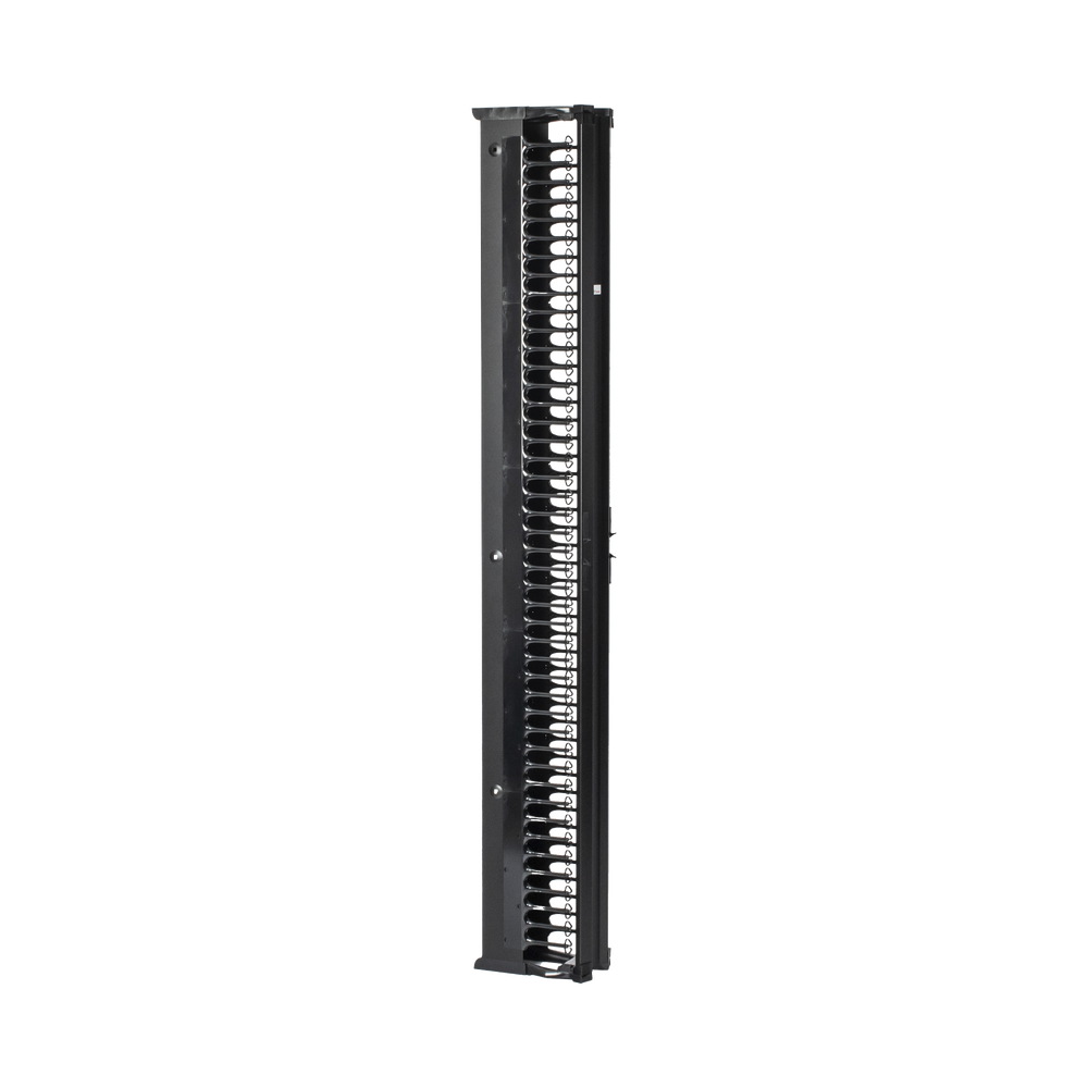 Organizador Vertical CableTek, Doble (Frontal y Posterior), Para Rack Abierto de 45 Unidades, 6 in de Ancho, Color Negro