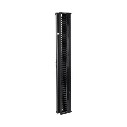 Organizador Vertical CableTek, Doble (Frontal y Posterior), Para Rack Abierto de 45 Unidades, 6 in de Ancho, Color Negro
